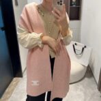 赛琳(CELINE)经典羊绒围巾 粉色 - 图片 4