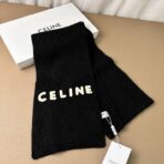 赛琳(CELINE)针织长巾 围巾 黑色 - 图片 3