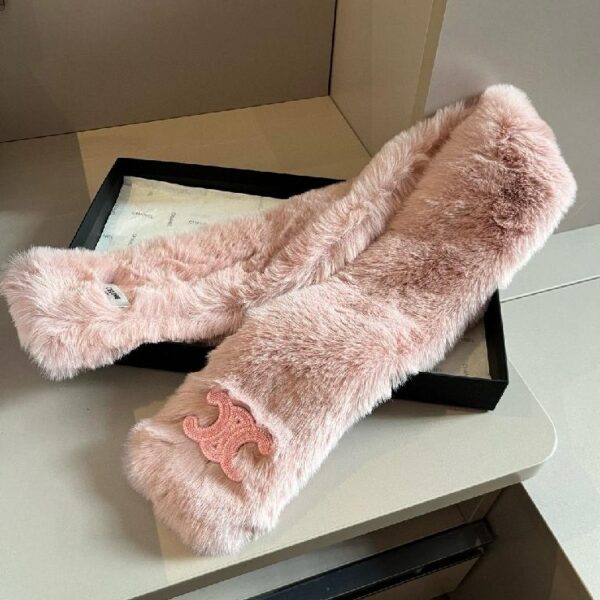 赛琳Celine毛毛领 围脖 粉色