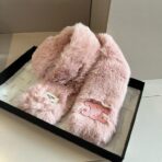 赛琳Celine毛毛领 围脖 粉色 - 图片 3
