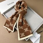 赛琳(Celine)羊绒提花围巾 棕色 - 图片 4