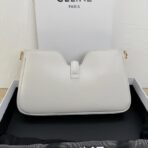 赛琳（Celine）Romy 白色小牛皮金扣链条腋下包 - 图片 2