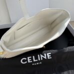 赛琳（Celine）Romy 白色小牛皮金扣链条腋下包 - 图片 3