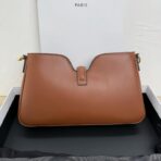 赛琳（Celine）Romy 褐色小牛皮金扣链条腋下包 - 图片 2