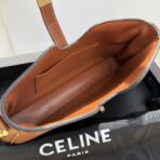 赛琳（Celine）Romy 褐色小牛皮金扣链条腋下包 - 图片 4