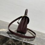 赛琳（Celine）Teen Nino 深勃艮第色柔软粒面小牛皮金色饰面手提单肩包 - 图片 2