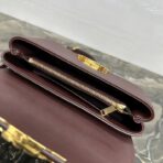 赛琳（Celine）Teen Nino 深勃艮第色柔软粒面小牛皮金色饰面手提单肩包 - 图片 5