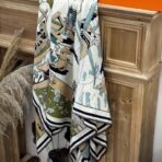 超现实爱马仕枢纽-数码印花围巾 棕色边款 - 图片 4