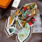 超现实爱马仕枢纽-数码印花围巾 浅粉边款 - 图片 4