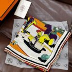 超现实爱马仕枢纽-数码印花围巾 浅粉边款 - 图片 2