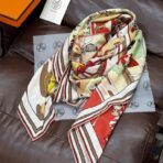 超现实爱马仕枢纽-数码印花围巾 粉色边款 - 图片 4