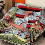 超现实爱马仕枢纽-数码印花围巾 黄色边款 - 图片 4