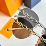 路易威登（LOUIS VUITTON）Pilot Chain 系列 Monogram 装饰金属链条飞行员框太阳镜 - 图片 4