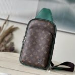路易威登（Louis Vuitton）Avenue 老花拼绿色皮革胸包