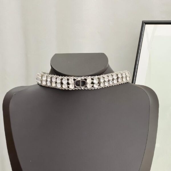 迪奥CD双层锆石水钻choker