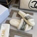 克里斯汀・迪奥 Oblique 标识织带毛绒穆勒拖鞋 - 图片 3