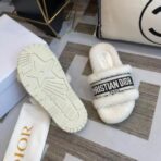 克里斯汀・迪奥 Oblique 标识织带毛绒穆勒拖鞋 - 图片 2