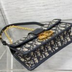 迪奥（Dior）30 Montaigne East-West 蓝色 Oblique 老花链条包 - 图片 2