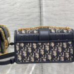 迪奥（Dior）30 Montaigne East-West 蓝色 Oblique 老花链条包 - 图片 3