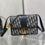 迪奥（Dior）30 Montaigne 蓝色 Oblique 老花单肩包
