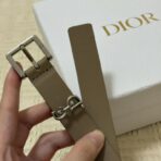 迪奥（Dior）CD Icon 系列棕色粒面小牛皮银色饰面腰带 - Image 4