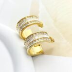 迪奥（Dior）Dio (r) evolution 系列镶钻字母金色耳环