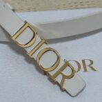 迪奥（Dior）白色小牛皮金色金属 DIOR 字母扣细腰带 - 图片 3