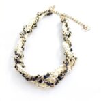 香奈儿重工黑皮珍珠项链