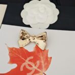 香奈儿（CHANEL）Vintage 系列蝴蝶结珍珠镶钻胸针 - Imagem 3