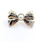 香奈儿（CHANEL）Vintage 系列蝴蝶结珍珠镶钻胸针 - Imagem 2