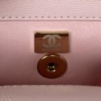 香奈儿（Chanel）Coco Handle Mini 淡粉色菱格纹荔枝皮手提斜挎包  中号 - 图片 4