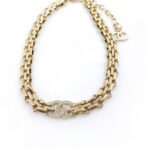 香奈儿（Chanel）双 C 镶钻链条项链 - Imagem 3