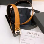 香奈儿（Chanel）棕色绗缝小牛皮双 C 链条扣女士腰带 - Imagem 2