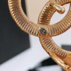 香奈儿（Chanel）棕色绗缝小牛皮金属装饰双 C 扣女士腰带 - 图片 4