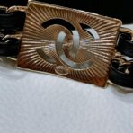 香奈儿（Chanel）经典双 C 系列镂空logo黑金属链条双 C 扣饰腰带 - Imagem 3