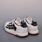 AMIRI Skel-Top Low 白黑拼色皮革低帮运动鞋 - 图片 4