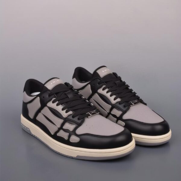 AMIRI Skel-Top Low 系列低帮休闲运动鞋（黑灰白拼接配色款）