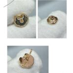 麒麟天然灰贝如意锁耳钉 - 图片 2