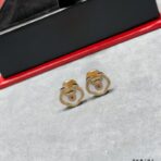 麒麟高级白贝母如意锁耳钉 - 图片 3