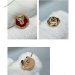 麒麟高级红玛瑙如意锁耳钉 - 图片 3