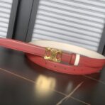 （Celine）红色小牛皮金色凯旋门扣双面女士腰带