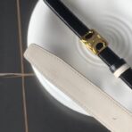 （Celine）黑色小牛皮金色凯旋门扣双面女士腰带 - 图片 4