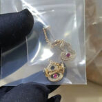 𝐐𝐞𝐞𝐥𝐢𝐧（麒麟）镂空红宝石耳环 - 图片 2