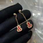 𝐐𝐞𝐞𝐥𝐢𝐧（麒麟）𝐖𝐮𝐥𝐮'红玉髓单钻耳环