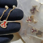 𝐐𝐞𝐞𝐥𝐢𝐧（麒麟）𝐖𝐮𝐥𝐮'红玉髓单钻耳环 - Imagem 2