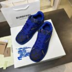 BURBERRY Check Knit Lace-Up Low-Top Sneakers（博柏利格纹飞织系带低帮休闲运动鞋）宝蓝色格纹配色 - Image 2