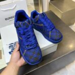 BURBERRY Check Knit Lace-Up Low-Top Sneakers（博柏利格纹飞织系带低帮休闲运动鞋）宝蓝色格纹配色 - Image 3