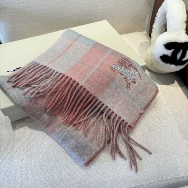 Burberry·巴宝莉双面围巾 灰红拼色