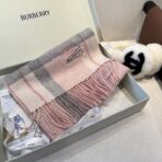 Burberry·巴宝莉双面围巾 粉灰拼色