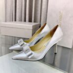 Jimmy Choo LOVE BOW 85 TAI 尖头细跟高跟鞋 银色 - Image 3